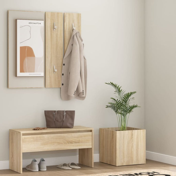 Set de mobilier pentru hol, stejar sonoma, lemn prelucrat - WALTI WALTI