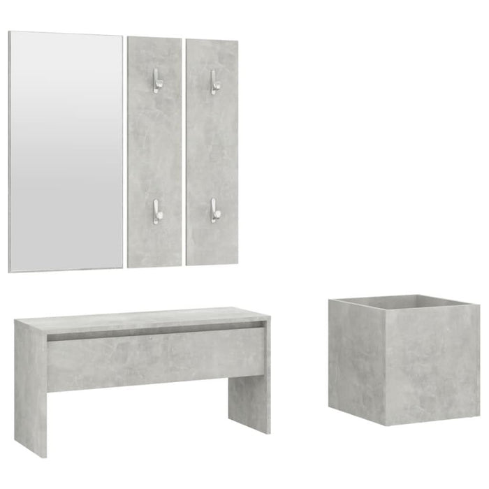 Set de mobilier pentru hol, gri beton, lemn prelucrat - WALTI WALTI