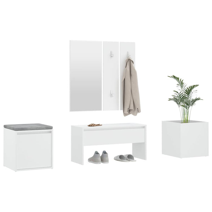 Set de mobilier pentru hol, alb, lemn prelucrat - WALTI WALTI