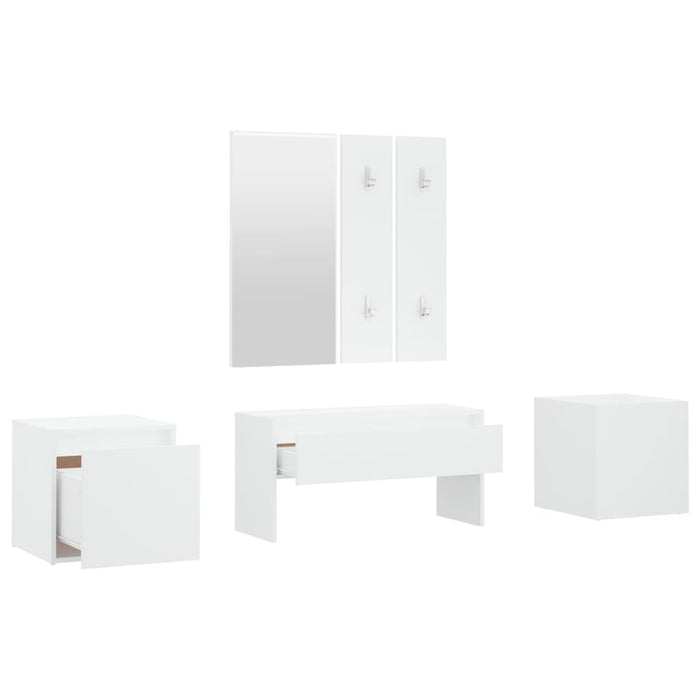 Set de mobilier pentru hol, alb, lemn prelucrat - WALTI WALTI
