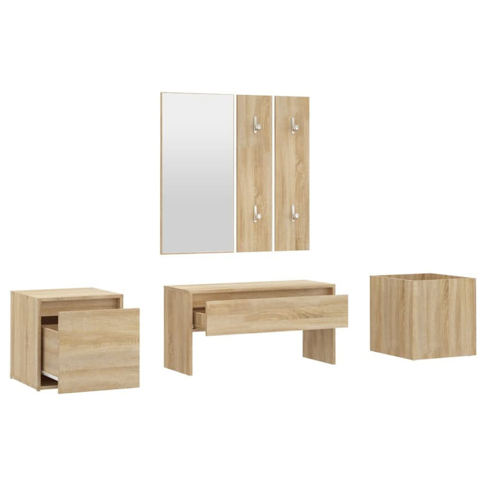 Set de mobilier pentru hol, stejar sonoma, lemn prelucrat - WALTI WALTI