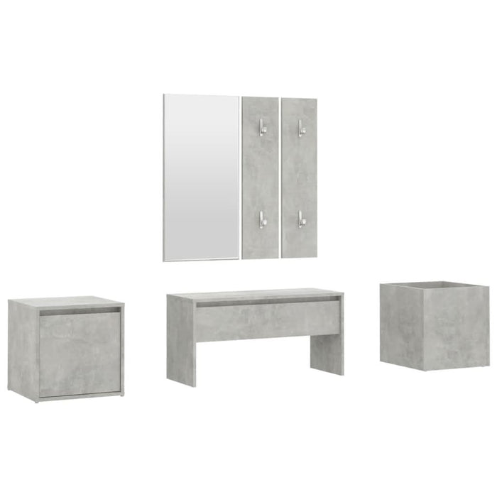 Set de mobilier pentru hol, gri beton, lemn prelucrat - WALTI WALTI