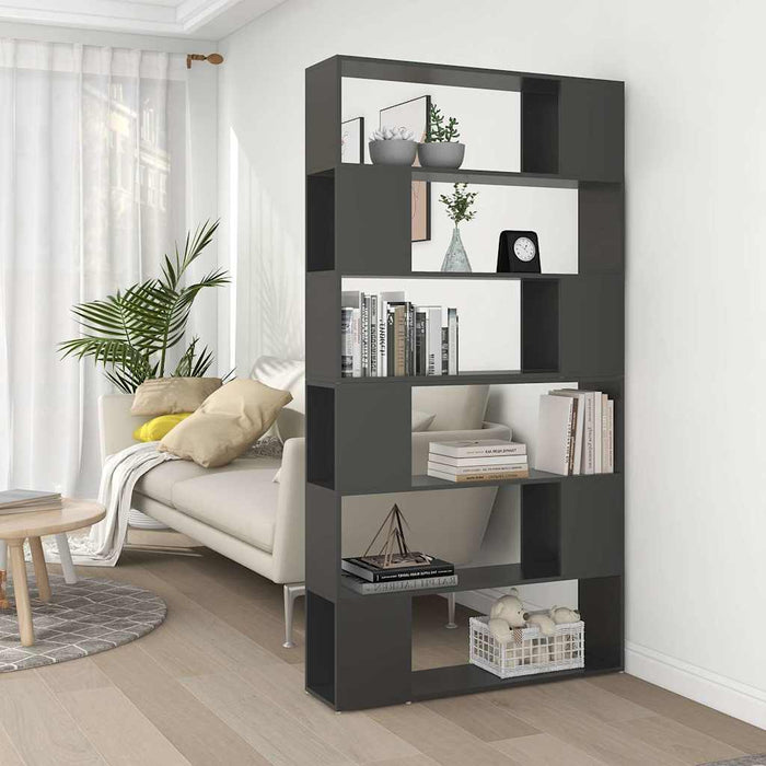 Bibliotecă/Separator cameră, gri, 100x24x188 cm WALTI
