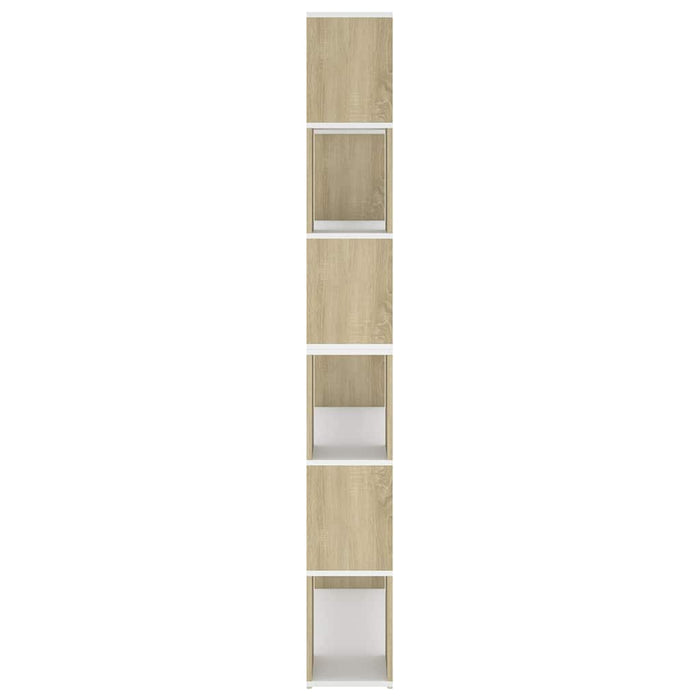 Bibliotecă/Separator cameră, alb/stejar sonoma, 100x24x188 cm WALTI