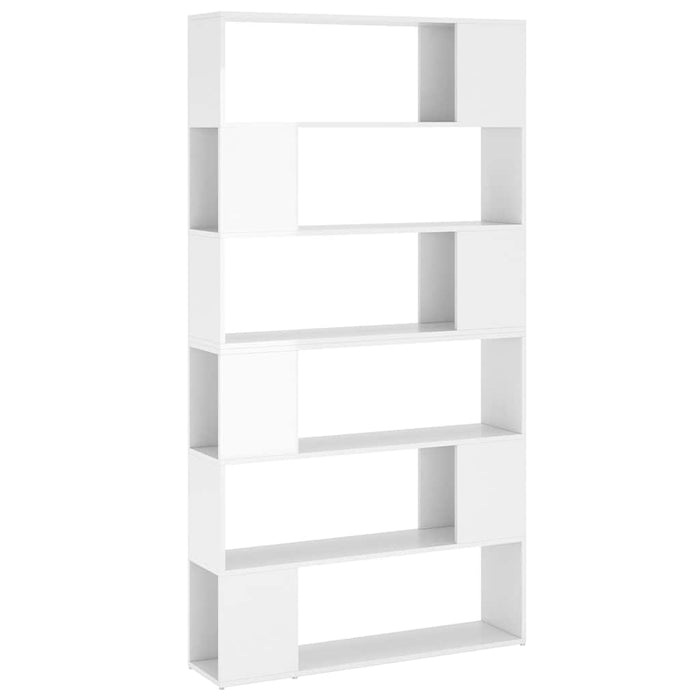Bibliotecă/Separator cameră, alb extralucios, 100x24x188 cm WALTI