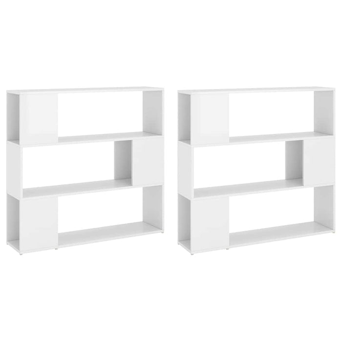Bibliotecă/Separator cameră, alb extralucios, 100x24x188 cm WALTI