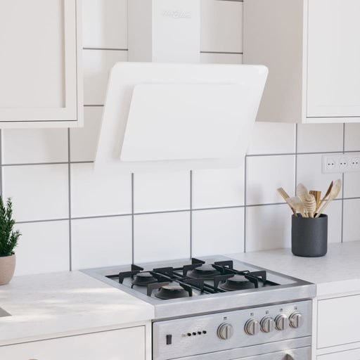 Hotă de perete alb 60 cm oțel inoxidabil și sticlă securizată - WALTI WALTI