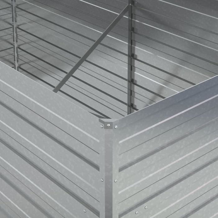 Strat înălțat de grădină argintiu 160x80x77 cm oțel galvanizat - WALTI WALTI