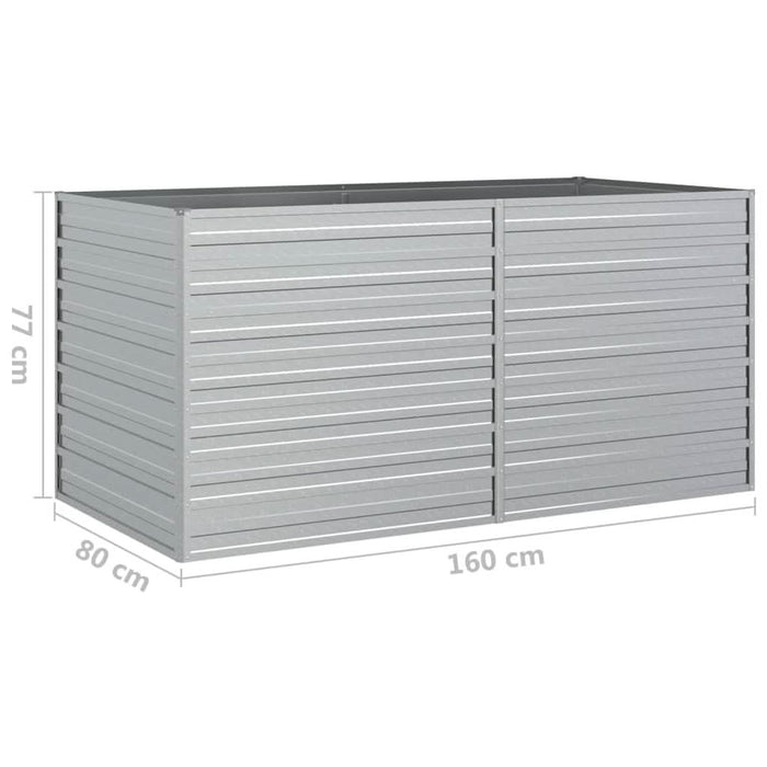 Strat înălțat de grădină argintiu 160x80x77 cm oțel galvanizat - WALTI WALTI