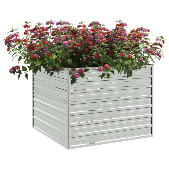 Strat înălțat de grădină argintiu 100x100x77cm oțel galvanizat - WALTI WALTI