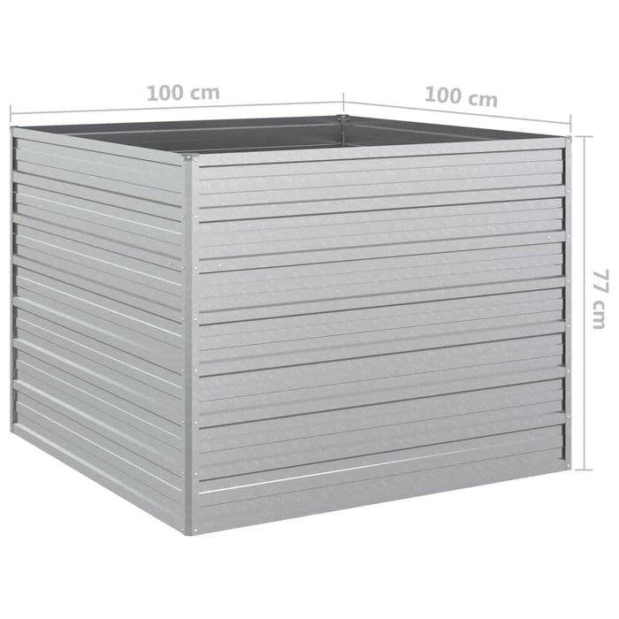Strat înălțat de grădină argintiu 100x100x77cm oțel galvanizat - WALTI WALTI