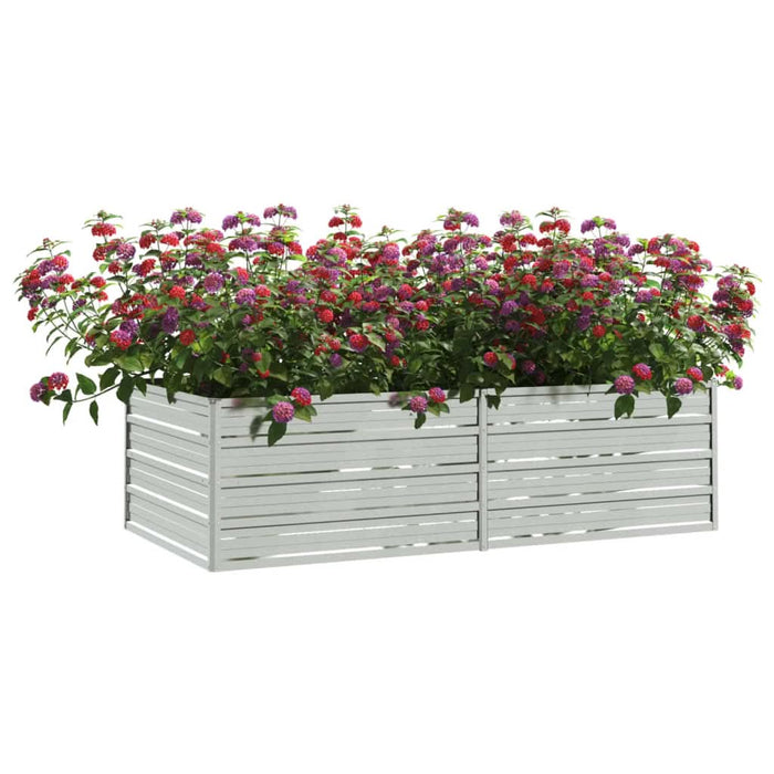 Strat înălțat de grădină argintiu 160x80x45 cm oțel galvanizat - WALTI WALTI