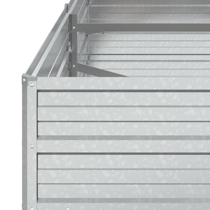 Strat înălțat de grădină argintiu 160x80x45 cm oțel galvanizat - WALTI WALTI