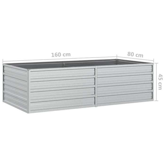 Strat înălțat de grădină argintiu 160x80x45 cm oțel galvanizat - WALTI WALTI