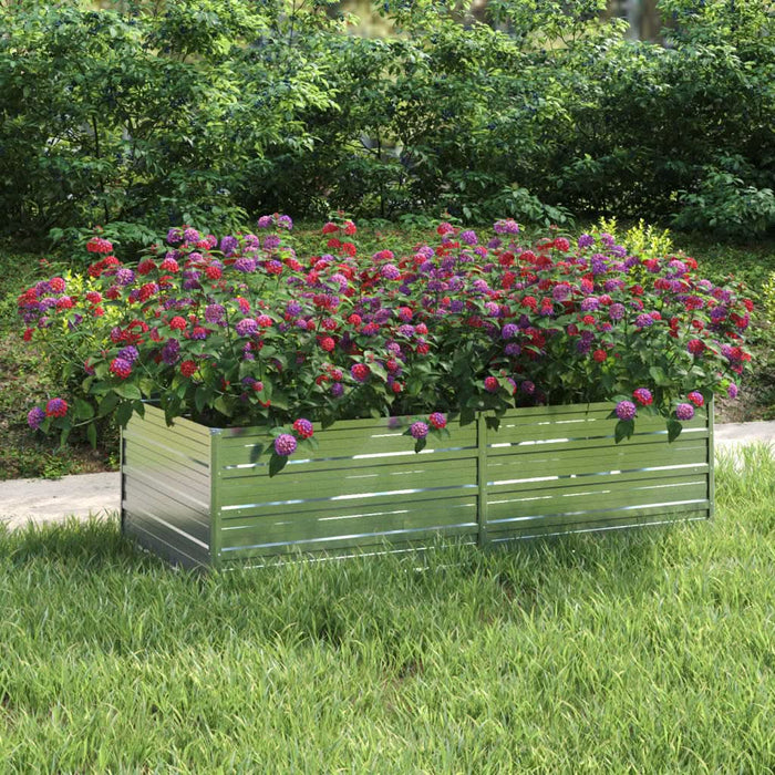 Strat înălțat de grădină argintiu 160x80x45 cm oțel galvanizat - WALTI WALTI