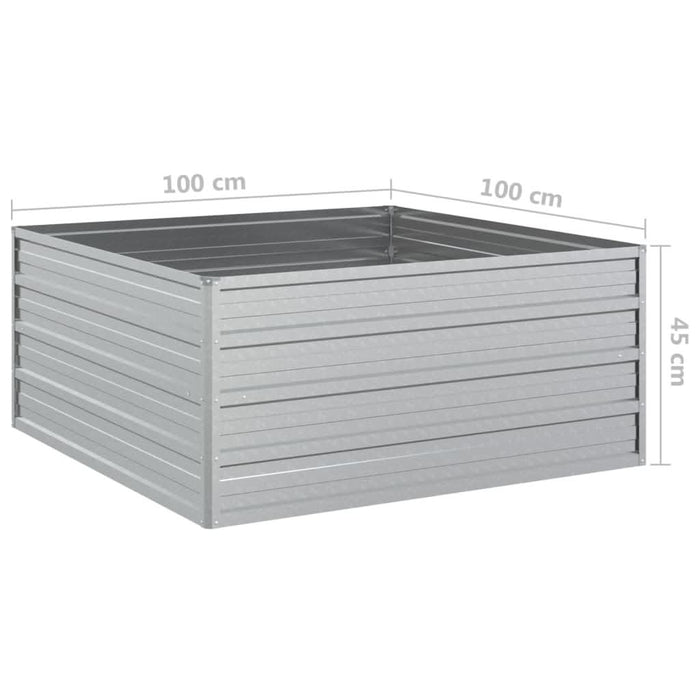 Strat înălțat de grădină argintiu 100x100x45cm oțel galvanizat - WALTI WALTI