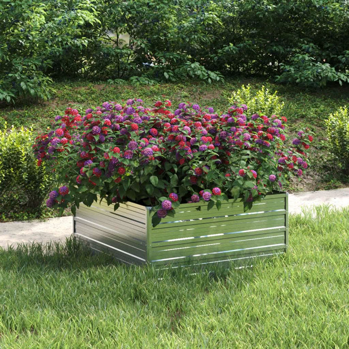 Strat înălțat de grădină argintiu 100x100x45cm oțel galvanizat - WALTI WALTI