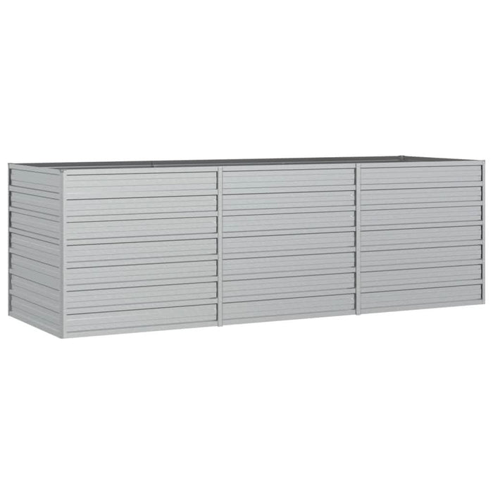 Strat înălțat de grădină argintiu 240x80x77 cm oțel galvanizat - WALTI WALTI