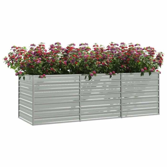 Strat înălțat de grădină argintiu 240x80x77 cm oțel galvanizat - WALTI WALTI
