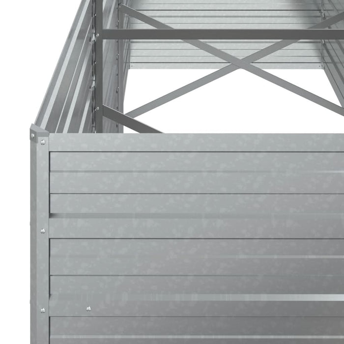 Strat înălțat de grădină argintiu 240x80x77 cm oțel galvanizat - WALTI WALTI