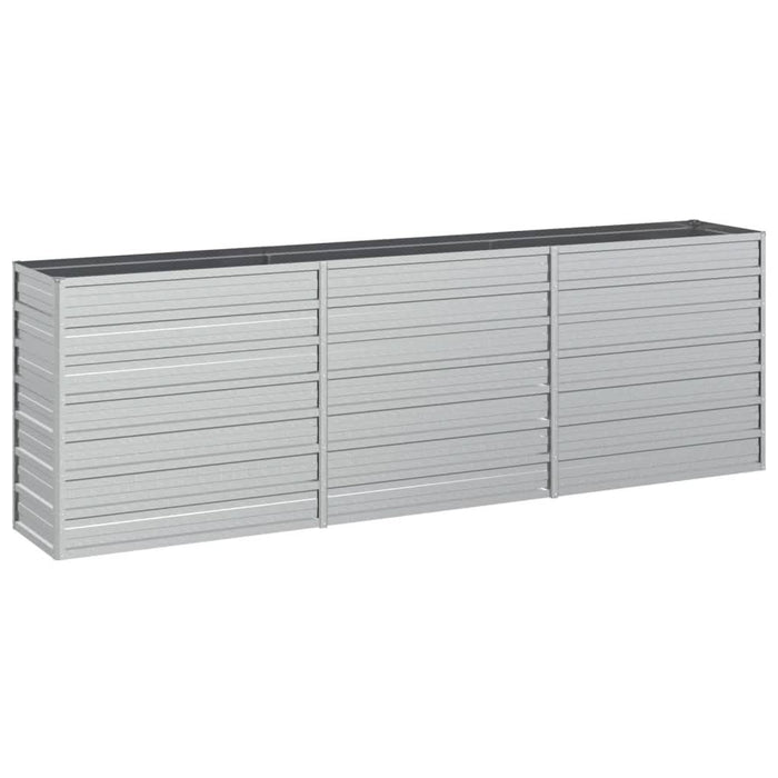Strat înălțat de grădină argintiu 240x40x77 cm oțel galvanizat - WALTI WALTI