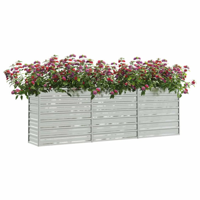 Strat înălțat de grădină argintiu 240x40x77 cm oțel galvanizat - WALTI WALTI