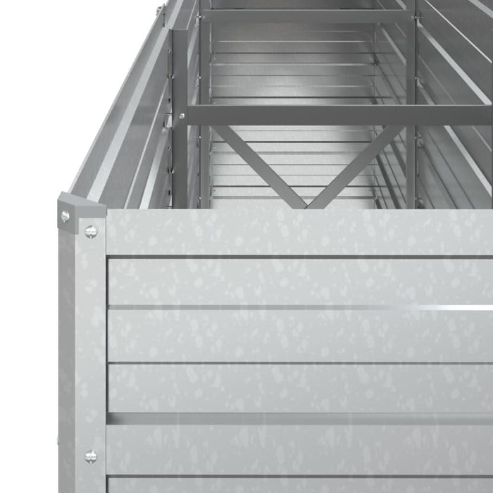Strat înălțat de grădină argintiu 240x40x77 cm oțel galvanizat - WALTI WALTI