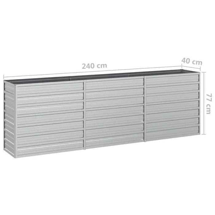 Strat înălțat de grădină argintiu 240x40x77 cm oțel galvanizat - WALTI WALTI