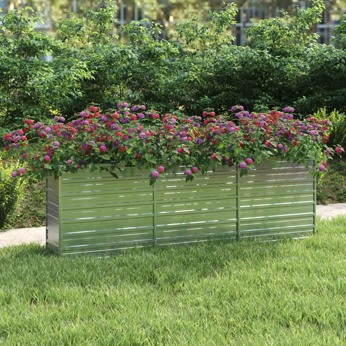 Strat înălțat de grădină argintiu 240x40x77 cm oțel galvanizat - WALTI WALTI