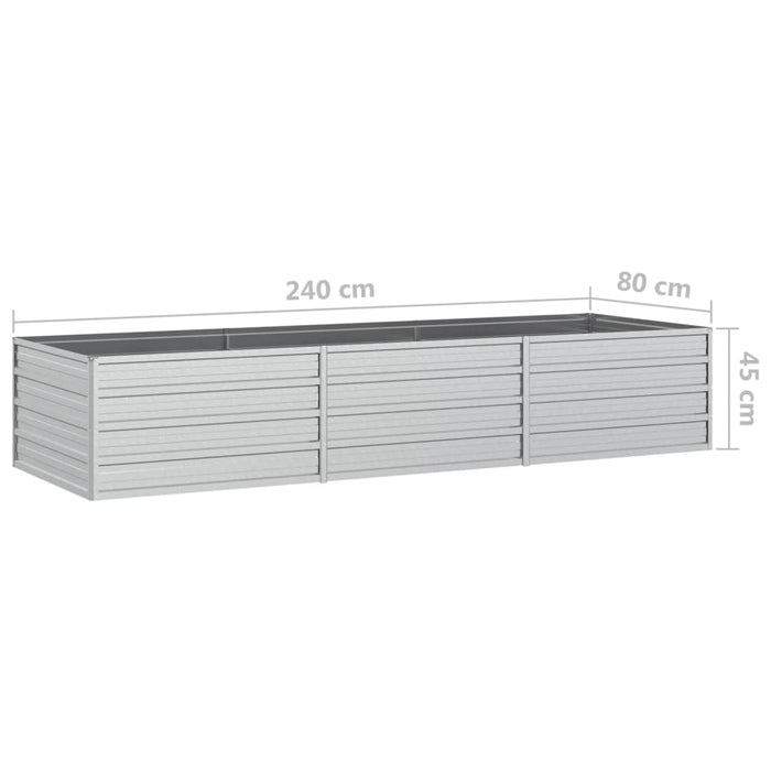 Strat înălțat de grădină argintiu 240x80x45 cm oțel galvanizat - WALTI WALTI