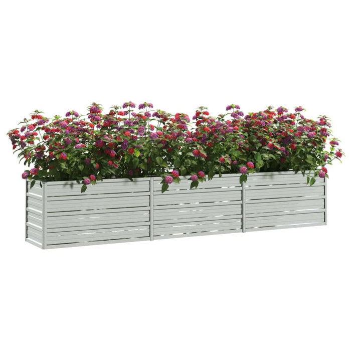 Strat înălțat de grădină argintiu 240x40x45 cm oțel galvanizat - WALTI WALTI