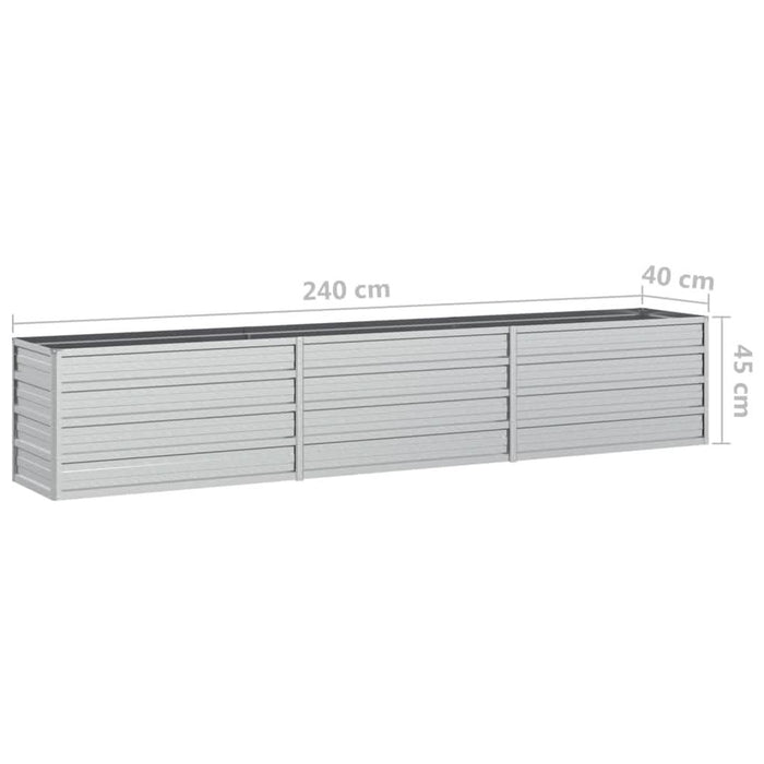 Strat înălțat de grădină argintiu 240x40x45 cm oțel galvanizat - WALTI WALTI