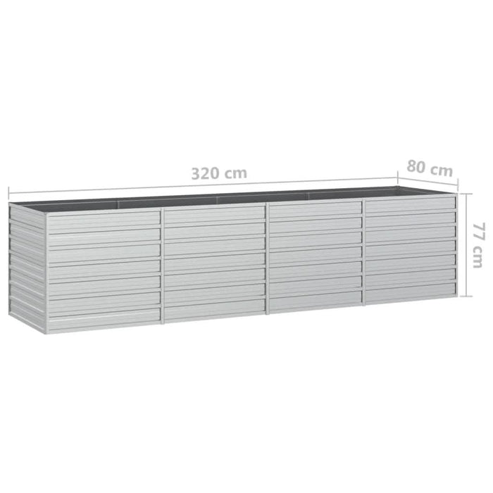 Strat înălțat de grădină argintiu 320x80x77 cm oțel galvanizat - WALTI WALTI