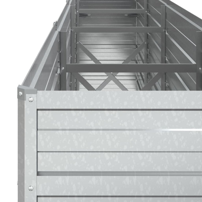 Strat înălțat de grădină argintiu 320x40x77 cm oțel galvanizat - WALTI WALTI
