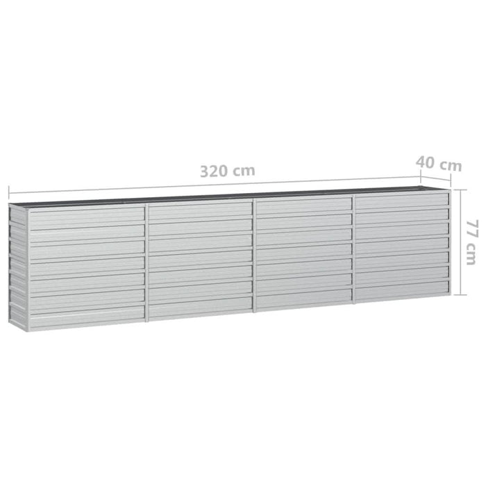 Strat înălțat de grădină argintiu 320x40x77 cm oțel galvanizat - WALTI WALTI