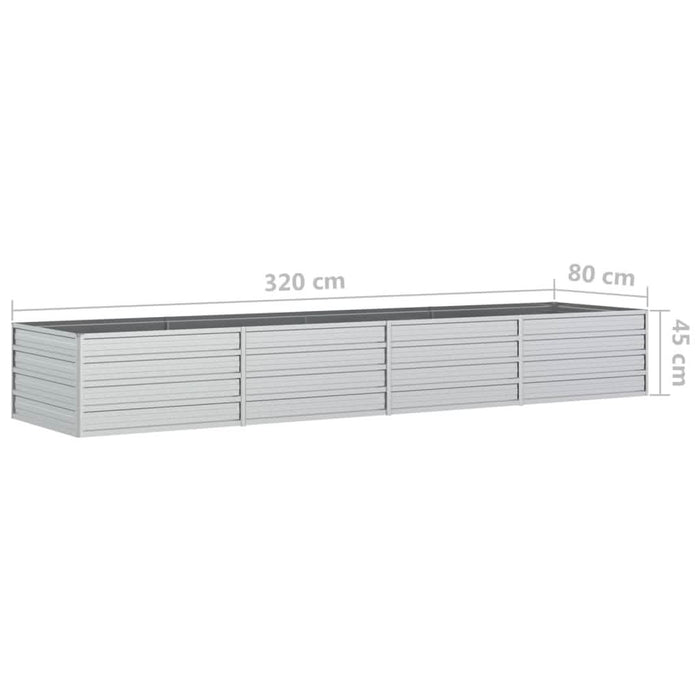 Strat înălțat de grădină argintiu 320x80x45 cm oțel galvanizat - WALTI WALTI