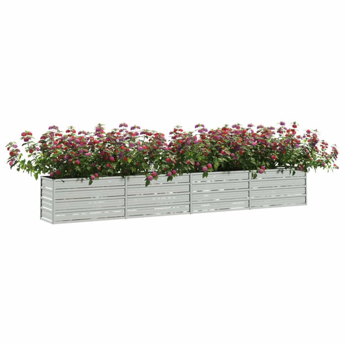 Strat înălțat de grădină argintiu 320x40x45 cm oțel galvanizat - WALTI WALTI