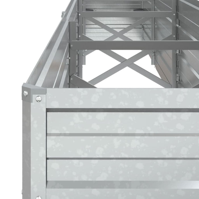 Strat înălțat de grădină argintiu 320x40x45 cm oțel galvanizat - WALTI WALTI
