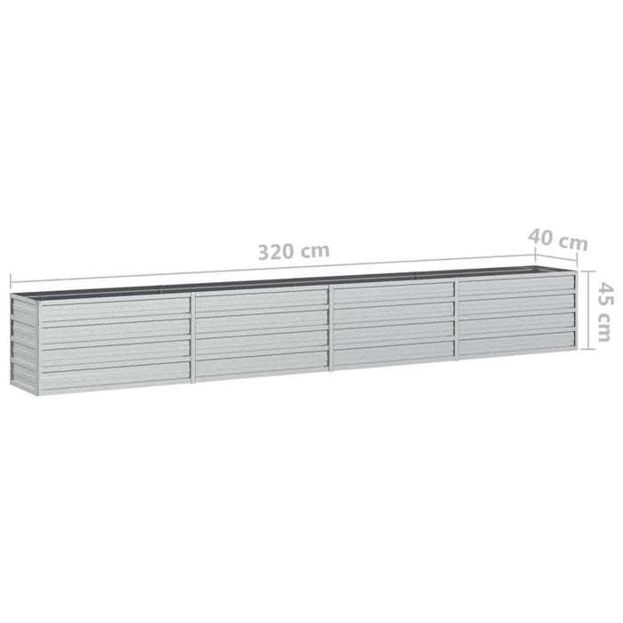 Strat înălțat de grădină argintiu 320x40x45 cm oțel galvanizat - WALTI WALTI