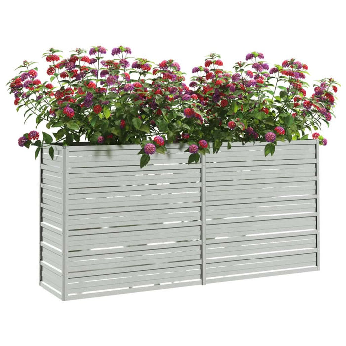 Strat înălțat de grădină argintiu 160x40x77 cm oțel galvanizat - WALTI WALTI