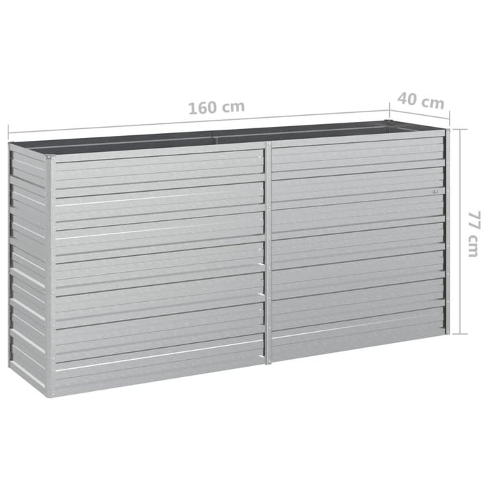 Strat înălțat de grădină argintiu 160x40x77 cm oțel galvanizat - WALTI WALTI