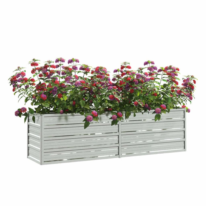 Strat înălțat de grădină argintiu 160x40x45 cm oțel galvanizat - WALTI WALTI