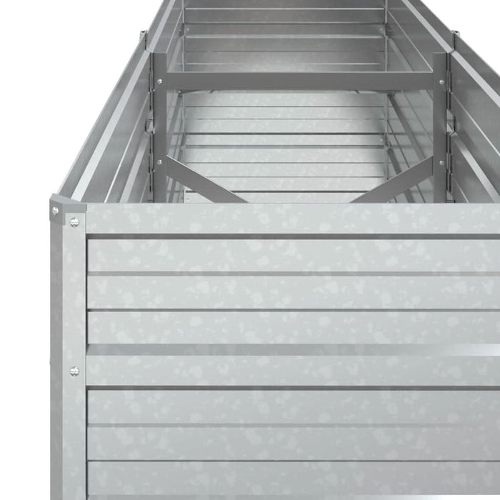 Strat înălțat de grădină argintiu 160x40x45 cm oțel galvanizat - WALTI WALTI