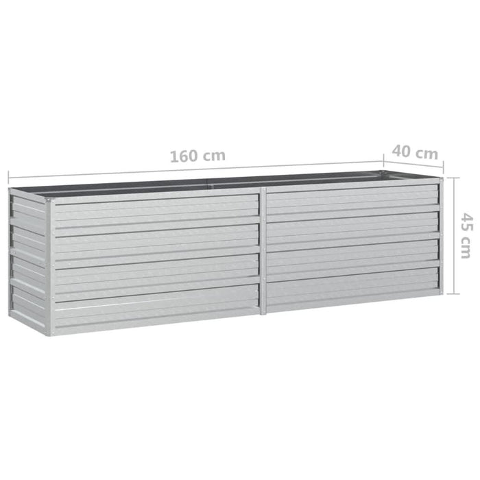 Strat înălțat de grădină argintiu 160x40x45 cm oțel galvanizat - WALTI WALTI