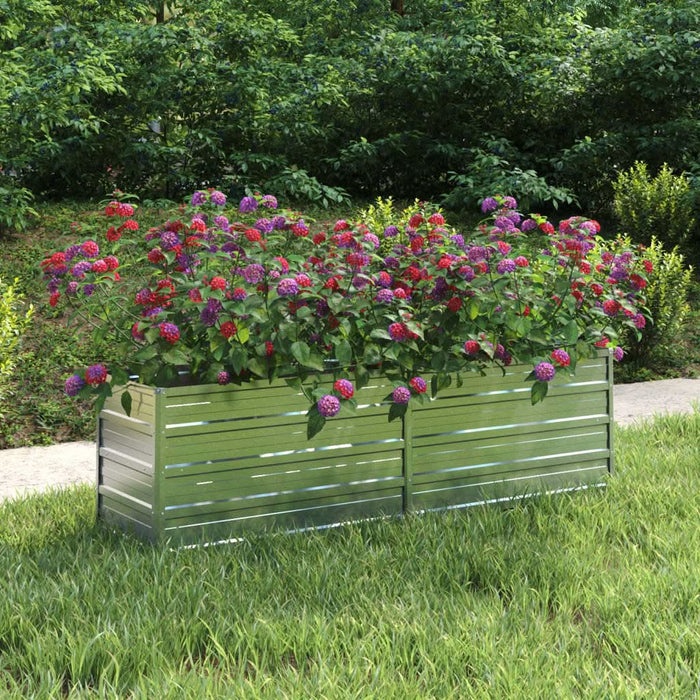 Strat înălțat de grădină argintiu 160x40x45 cm oțel galvanizat - WALTI WALTI