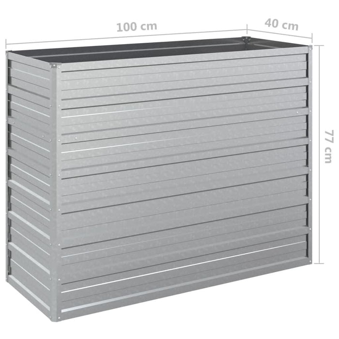 Strat înălțat de grădină argintiu 100x40x77 cm oțel galvanizat - WALTI WALTI