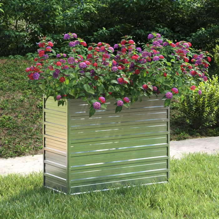 Strat înălțat de grădină argintiu 100x40x77 cm oțel galvanizat - WALTI WALTI