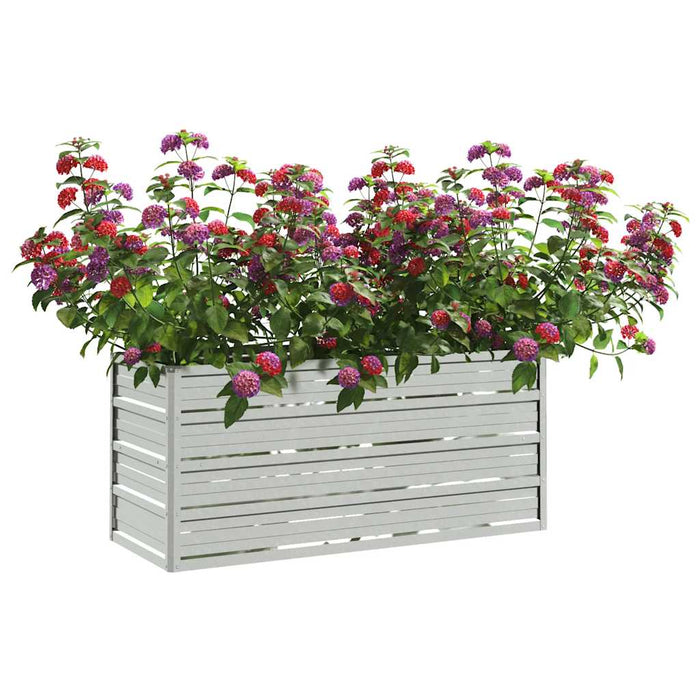 Strat înălțat de grădină argintiu 100x40x45 cm oțel galvanizat - WALTI WALTI