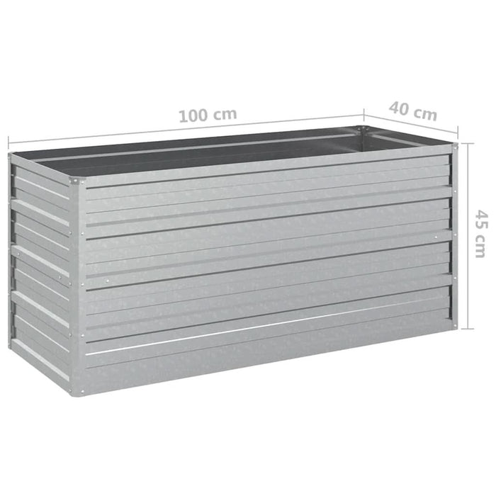 Strat înălțat de grădină argintiu 100x40x45 cm oțel galvanizat - WALTI WALTI