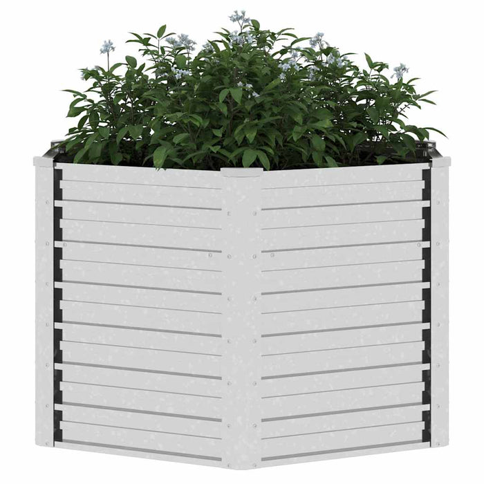 Strat înălțat de grădină argintiu 129x77 cm oțel galvanizat - WALTI WALTI